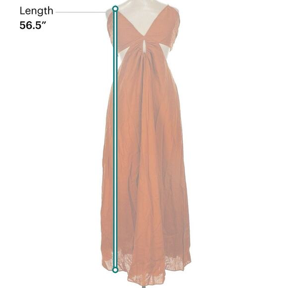 NWT Banana Republic Linen Halter Back Cut Out Fall Burnt Orange Dress Sz 14 NEW - Picture 8 of 9